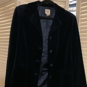 Velour blue jacket.